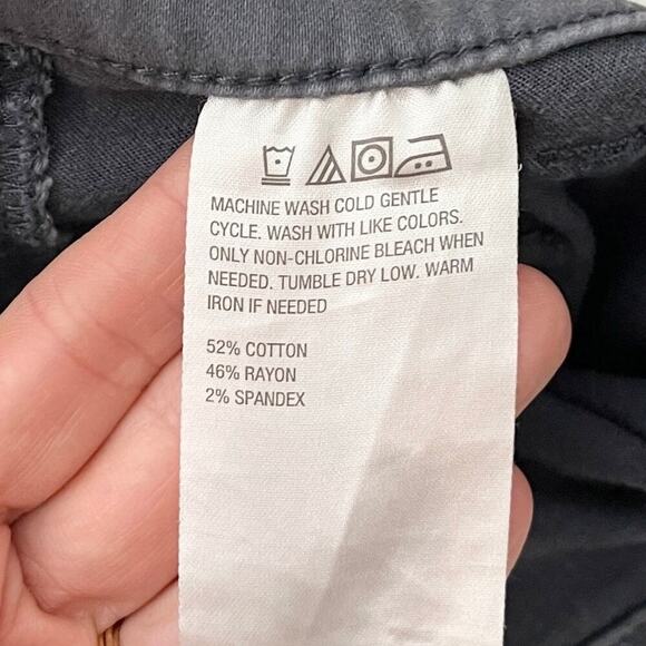 Motto Women's Utility Pants 10 Gray Blue Roll Cuff Soft Sateen Stretch Straight - Picture 9 of 12